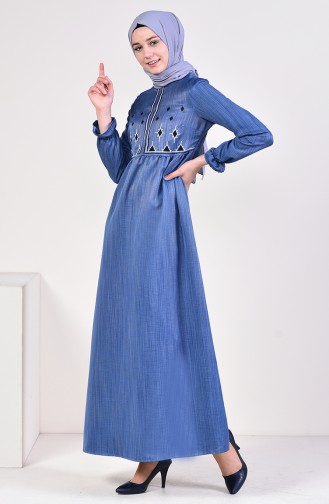 Indigo Hijab Dress 1014-01