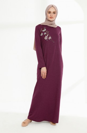 Plum Hijab Dress 5011-11