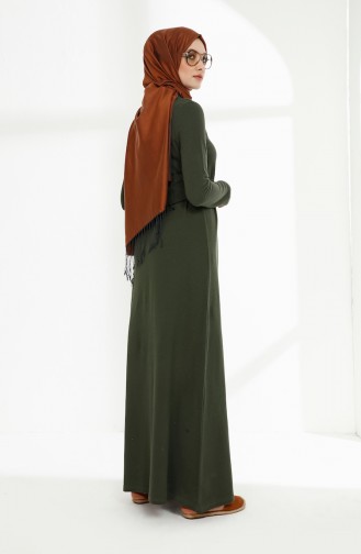 Khaki Hijab Kleider 5048-01