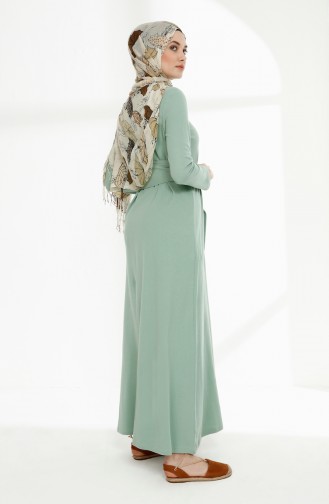 Grün Hijab Kleider 5048-02