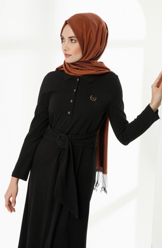 Black Hijab Dress 5048-06
