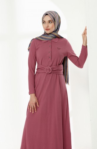 Beige-Rose Hijab Kleider 5048-10