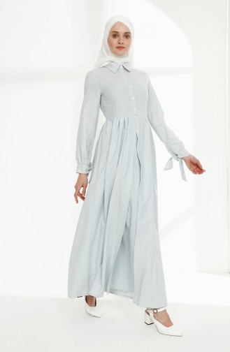 Sleeve Detailed Suit Looking Dress 9015-06 Baby Blue 9015-06