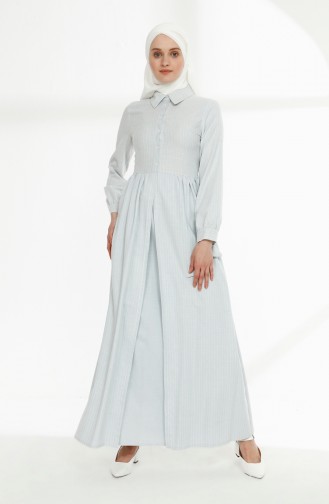 Robe Hijab Bleu Bébé 9015-06