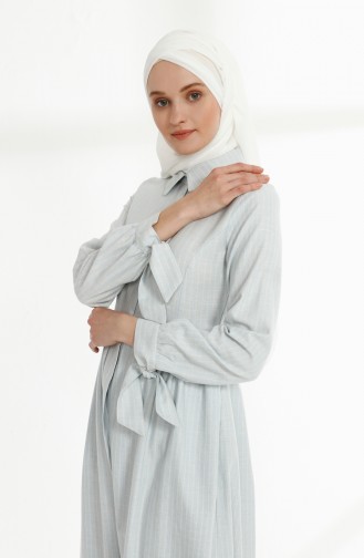 Baby Blue Hijab Dress 9015-06