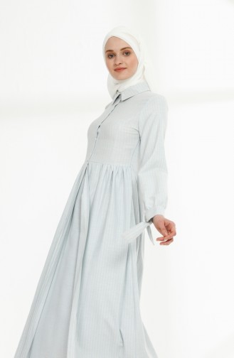 Baby Blue Hijab Dress 9015-06