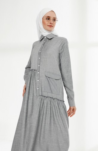 Dunkelblau Hijab Kleider 9017-02