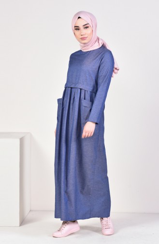 Pocket Summer Dress 9032-02 Indigo 9032-02