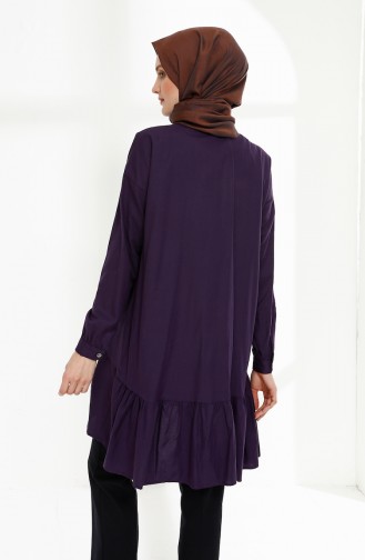 Platted Asymmetric Tunic 9014-09 Purple 9014-09