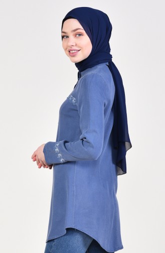 Indigo Overhemdblouse 0723-01