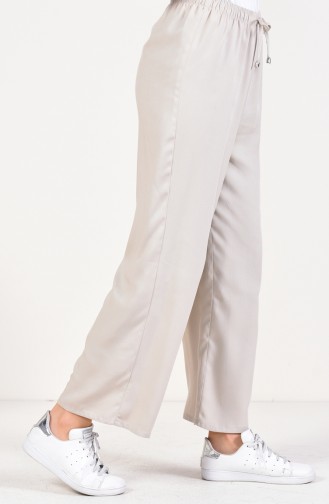 Waist Elastic linen Trousers 2086-01 Beige 2086-01