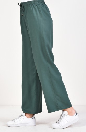 Waist Elastic linen Trousers 2086-03 Green 2086-03