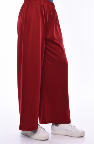 Elastic Waist Pants Skirt 7887-01 Claret Red 7887-01