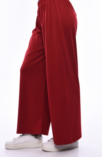 Elastic Waist Pants Skirt 7887-01 Claret Red 7887-01