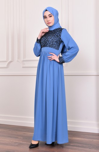 Sequin Evening Dress  5005-03 Blue 5005-03