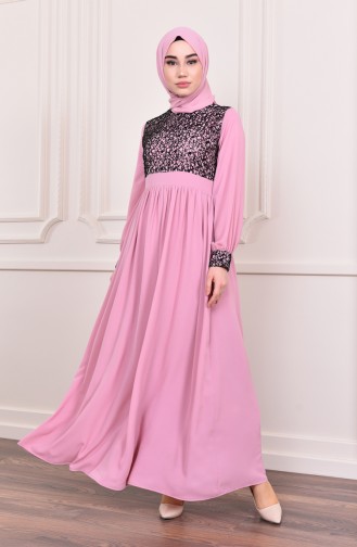 Pailletten Abendkleid  5005-04 Puder 5005-04