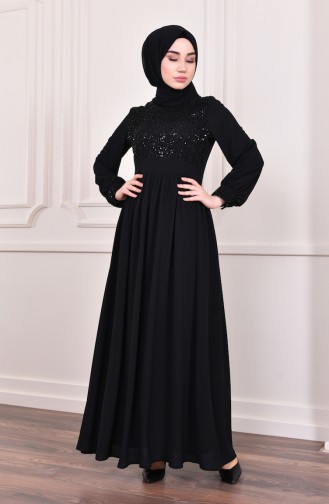 Sequin Evening Dress  5005-05 Black 5005-05