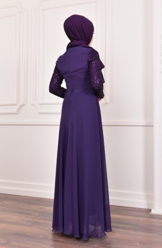 Sequin Evening Dress 3740-01 Purple 3740-01