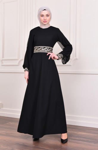 Sequin Evening Dress 4118-01 Black 4118-01