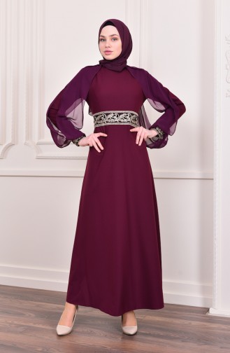 Zwetschge Hijab-Abendkleider 4118-02
