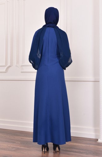 Indigo Hijab-Abendkleider 4118-05