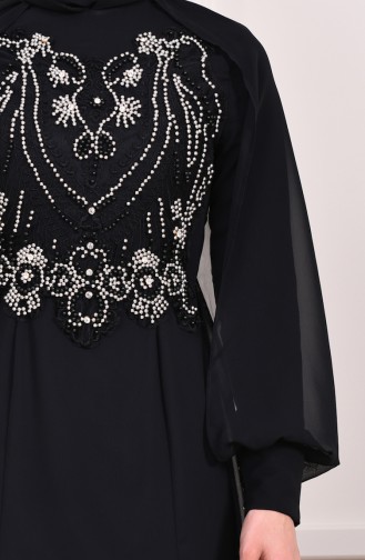 Beading Embroidered Evening Dress  3004-03 Black 3004-03