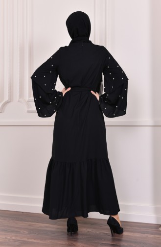 Sleeve Detailed Abaya Dress 4274-01 Black 4274-01