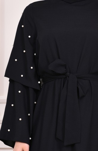 Kol Detaylı Abaya Elbise 4274-01 Siyah 4274-01