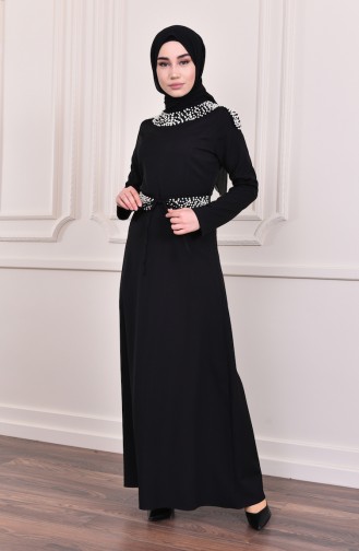 Black Hijab Dress 81682-01