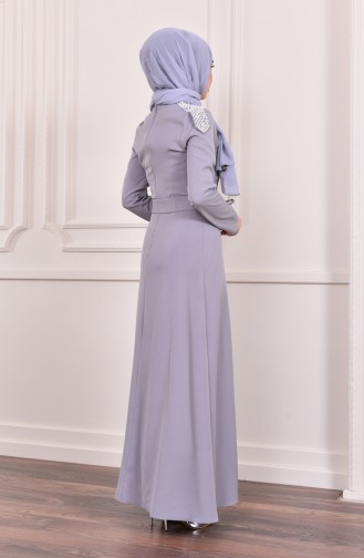 Grau Hijab Kleider 81682-04