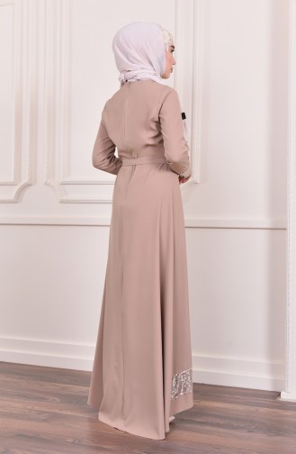Sequined Belted Dress 2024-02 Mink 2024-02