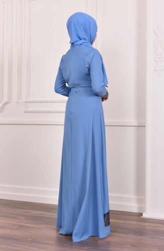 Blau Hijab Kleider 2024-06