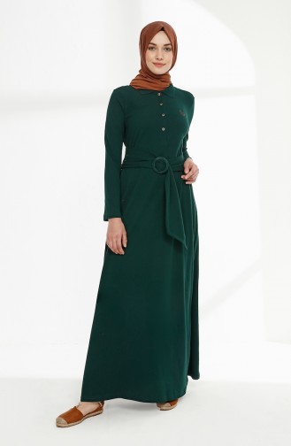 Emerald Green Hijab Dress 5048-05