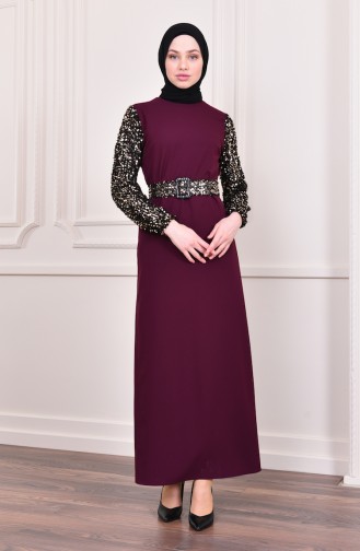 Robe à Paillettes 4124-04 Plum 4124-04