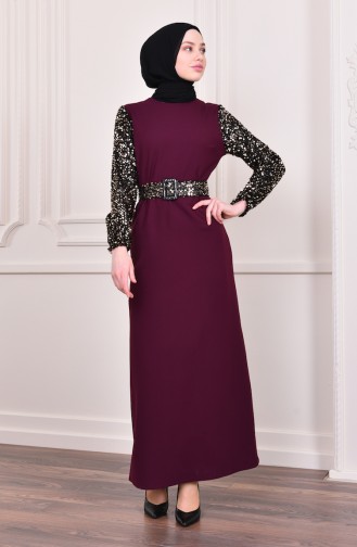 Robe à Paillettes 4124-04 Plum 4124-04