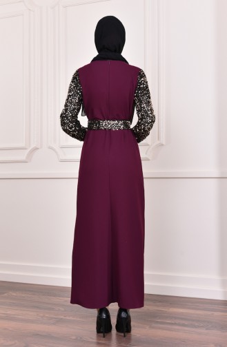 Robe à Paillettes 4124-04 Plum 4124-04