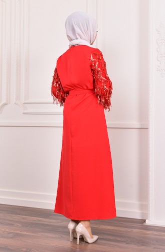 فستان أحمر فاتح 4075-06