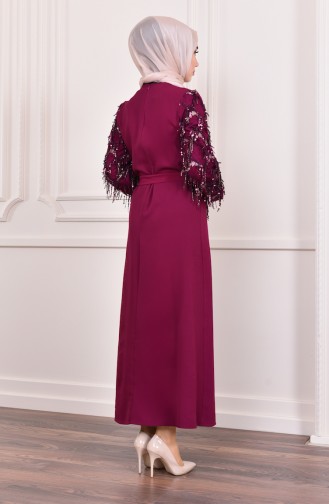 Plum Hijab Dress 4075-08