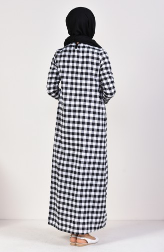 Checkered Summer Dress 9033-01 Black 9033-01