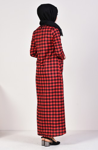 Checkered Summer Dress 9033-03 Red 9033-03