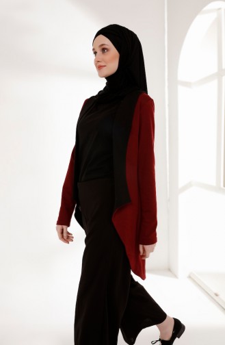 Topped Two Yarn Jacket 3161-05 Claret Red Black 3161-05