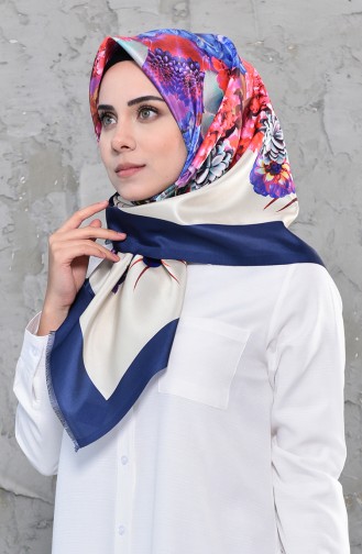 Digital Printed Taffeta Scarf 95275-05 Navy Blue 95275-05