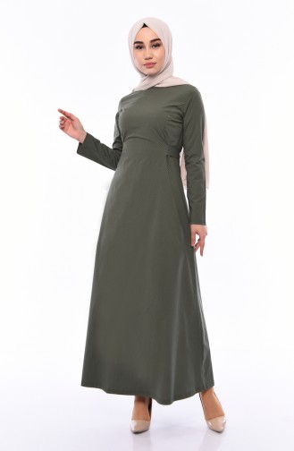 Belted Dress  1180-03 Khaki Black 1180-03