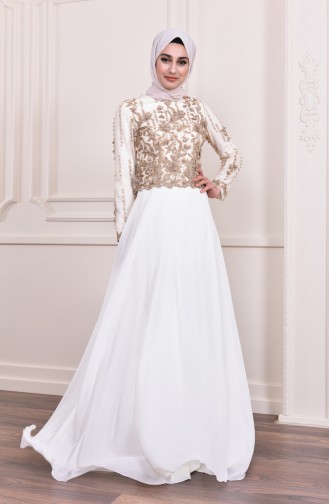 Pearl Evening Dress 8229-02 Light Beige 8229-02