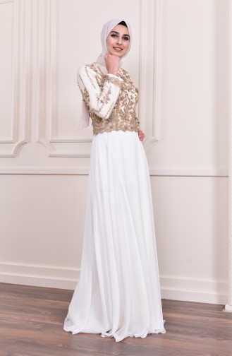 Pearl Evening Dress 8229-02 Light Beige 8229-02