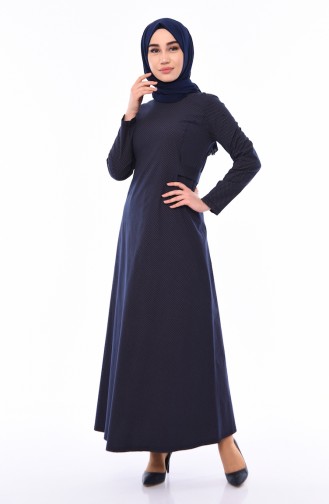 فستان بتصميم حزام للخصر 1180-05 لون أسود 1180-05