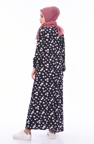 فستان بتصميم مُطبع 2560 D-01 لون أسود 2560D-01