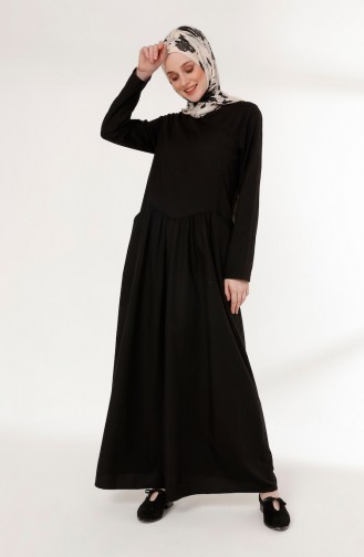 Black Hijab Dress 3092-03