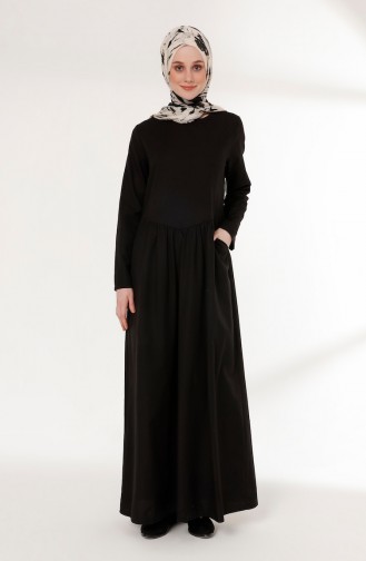 Black Hijab Dress 3092-03
