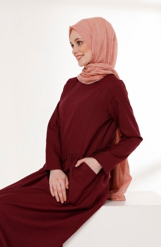 Plum Hijab Dress 3092-04